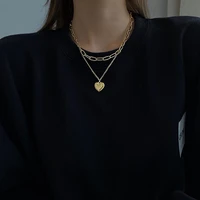 necklace for women metal hip hop heart pendant necklacens jewelry wholesale