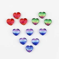 10mm heart crystal rhinestones toumaline stone one holes crystal glass loose pendants for earring jewelry making