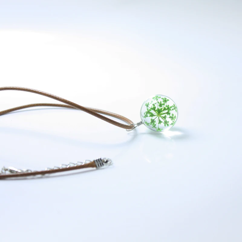 Женское Ожерелье Одуванчик/цветок ожерелье с подвеской в виде стеклянного шара