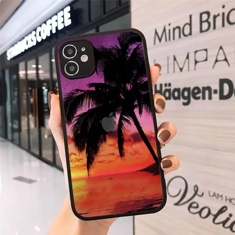

Palm Tree Phone Case For iphone 12 11 8 7 plus mini x xs xr pro max matte transparent cover