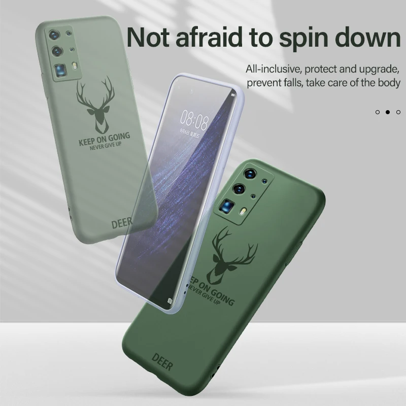 Ultra-thin Christmas Deer Silicone Phone Case For Huawei P40 P30 P20 Lite Mate 30 20 Pro Luxury Painted Relief Cover | Мобильные