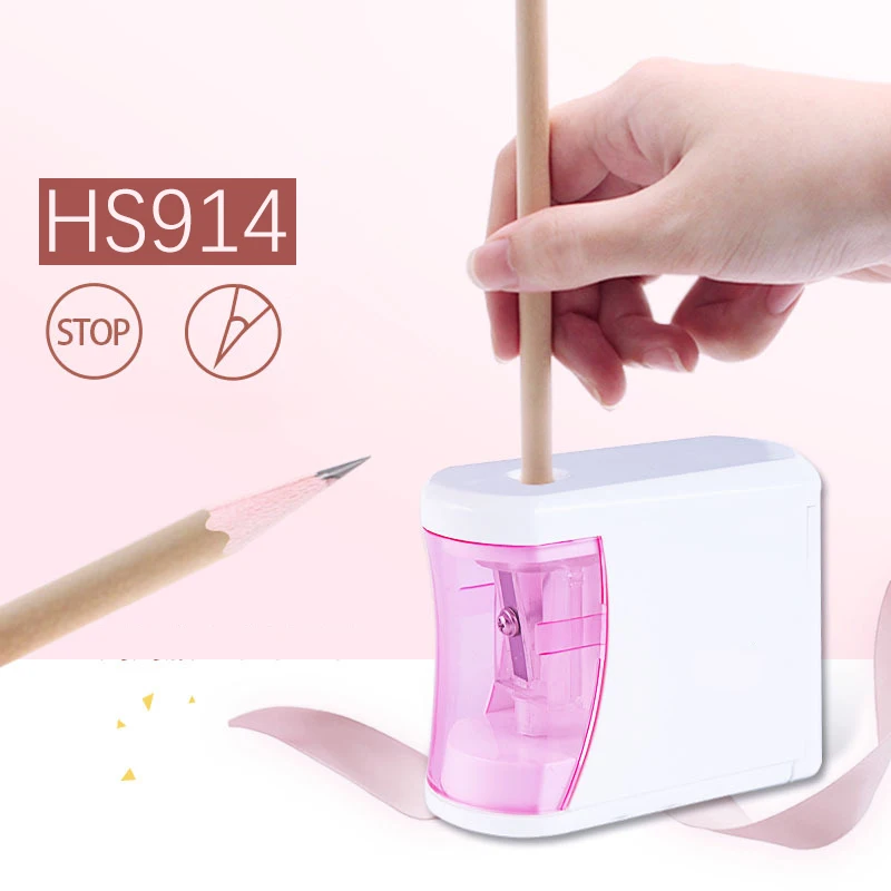 Автоматическая точилка для карандашей электрическая 2 батарейки АА школьные