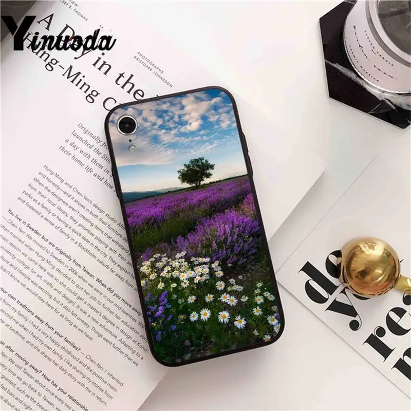 

Yinuoda Beautiful purple flower lavender Phone Case cover For iPhone X 6 6S Plus coque for iPhone XS MAX SE 12 Pro Promax