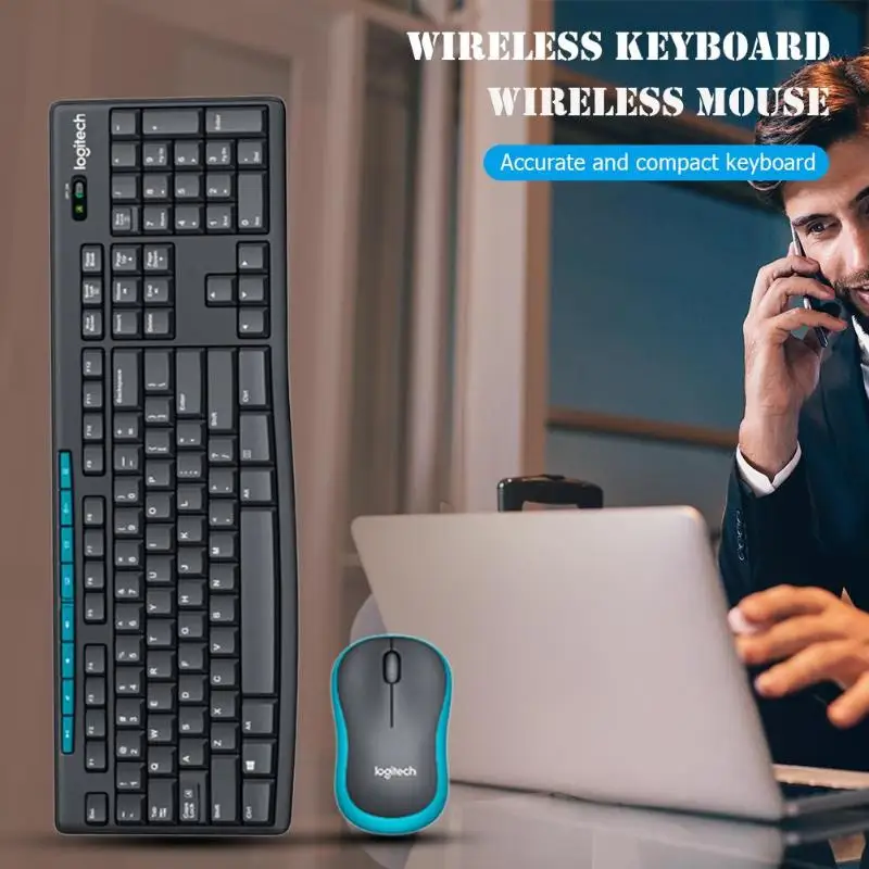 Logitech MK275 беспроводная клавиатура USB 1000 Точек на дюйм оптический, эргономический Мышь комбо