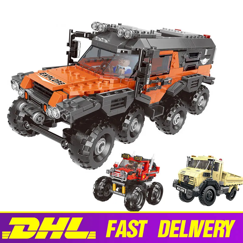 500 + шт серия автомобилей вездеход набор транспортных средств строительные блоки