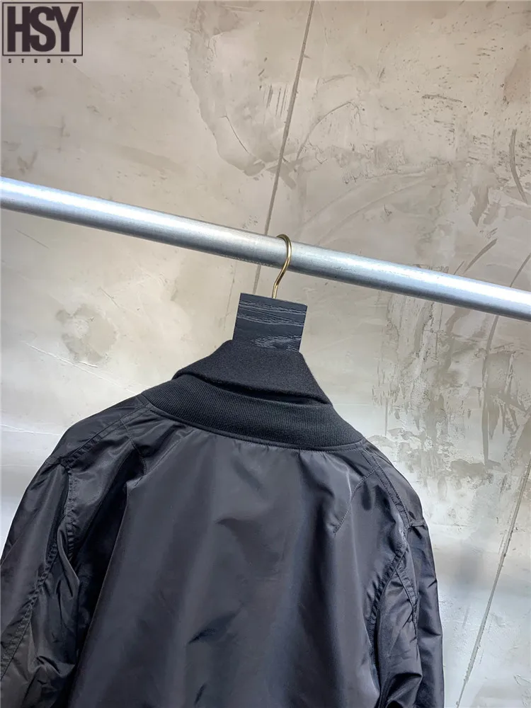 【HSY】 осень зима новые женские поддельные двухсекционные пальто короткая куртка на молнии Лоскутная куртка с длинными рукавами и отворотом 2 цвета