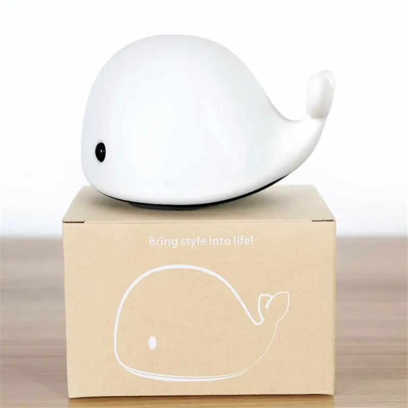 

Whale LED Bedroom Bedside Nightlights USB Creative Night Light Colorful Atmosphere Lamp Home Decoration Lampara Girls Kid Gift