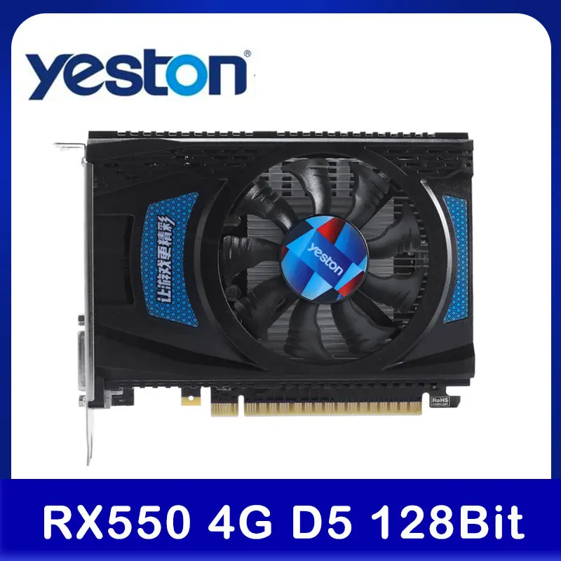 Видеокарта Yeston RX 550 RX550 4G D5 компьютерная видеокарта Radeon Chill PC 4 ГБ GDDR5 6000 бит МГц DP1.4HDR