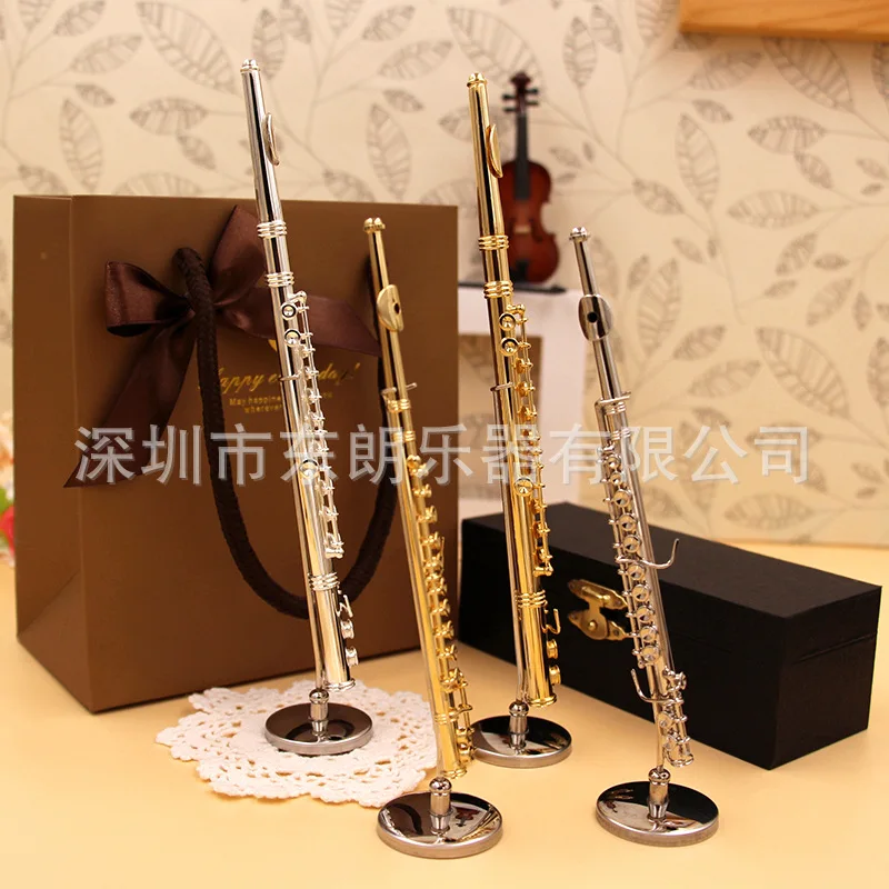 Имитация музыки ветра 3D модель инструмента позолоченная Подарочная флейта для