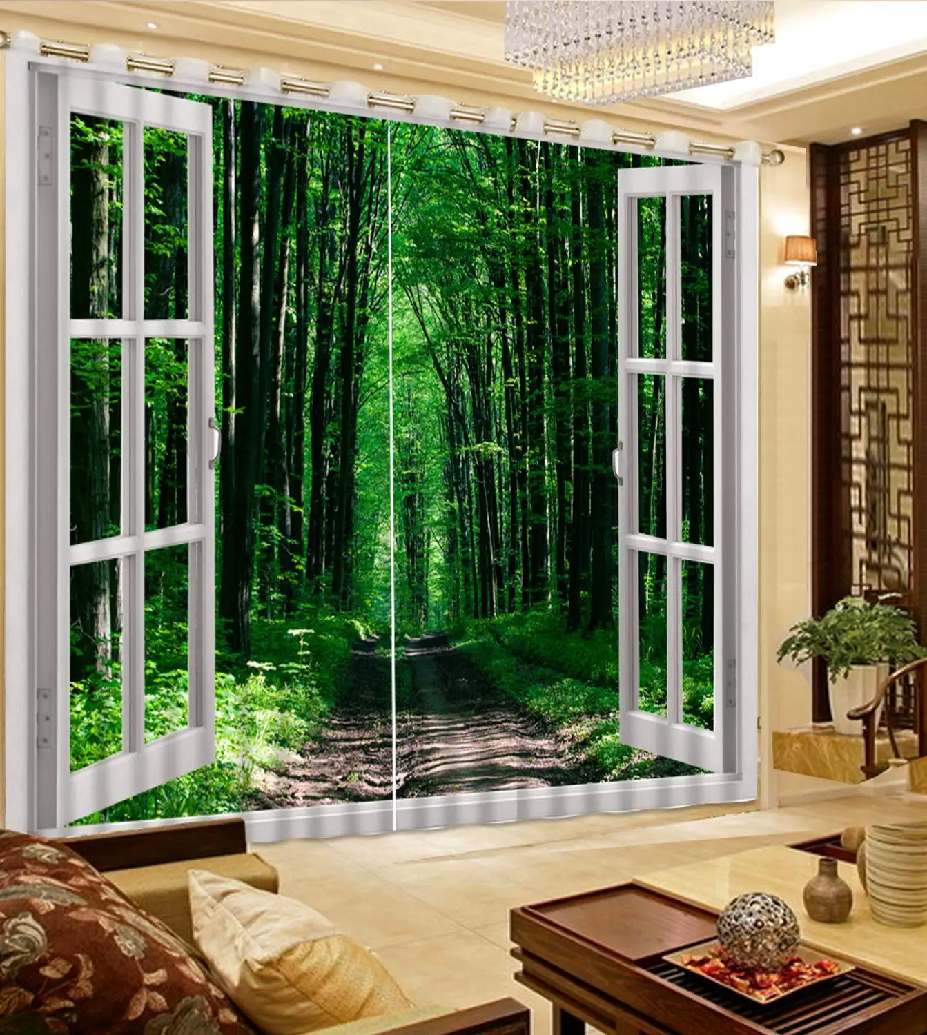 Custom high quality curtain landscape curtains for living room bedroom windows curtains Home Decoration