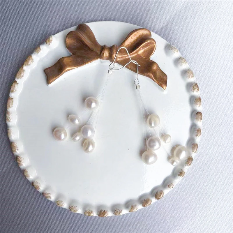 

Женские серьги-кисточки из серебра 925 пробы, с натуральным пресноводным жемчугом