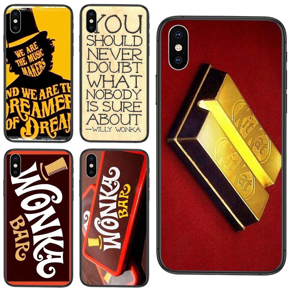 Художественный Золотой бар Willy Wonka шоколад для Huawei P50 P40 P30 Lite P Smart Z 2019 2020 2021 черный Etui мягкий чехол онлайн