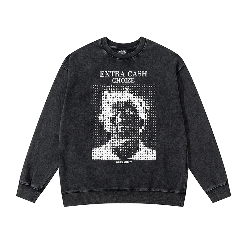 

Толстовка Мужская/Женская, осенняя, с круглым вырезом и надписью