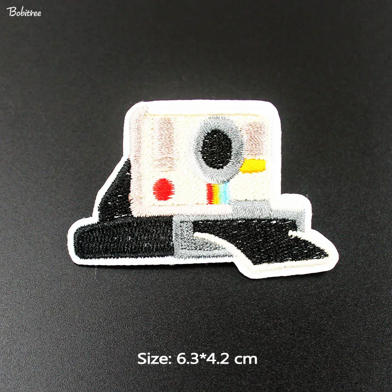 Модный милый Размер: 6 3*4 2 см нашивка с камерой наклейка металлик для одежды