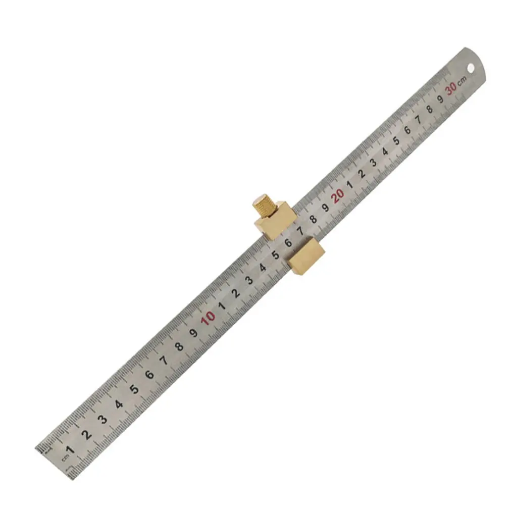 

Steel Ruler Positioning Block Brass Angle Plotter Line Marking Indicator For Locator DIY Woodworking Measuring Tools