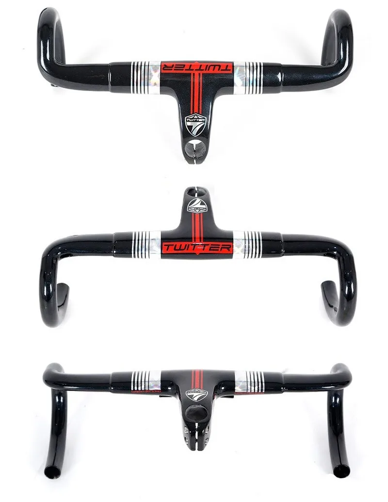 

Colorful Standard Carbon Fiber Road Integrated Bent Handlebar Stand Hidden Line Design Broken Wind Racing Road Bike Accessories