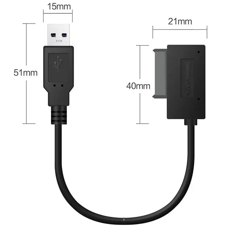 

USB 2.0 to SATA Cable 7+6 13Pin Slimline for Tablet Laptop Notebook Optical Drive Adapter Converter Cable for DVD ROM PC TXTB1