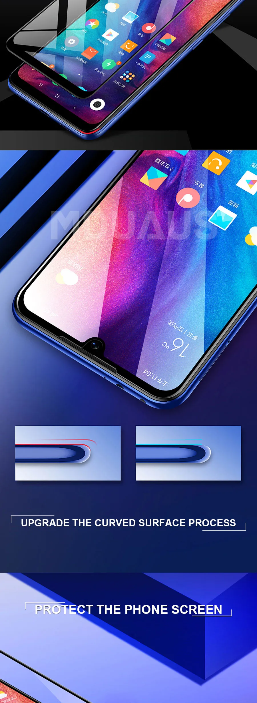 9D закаленное стекло для Xiaomi Redmi 7 7A K20 6 Pro 6A 5 Plus S2 5A Защитное стекло для Redmi Note 6 7 Pro Защитная пленка для экрана