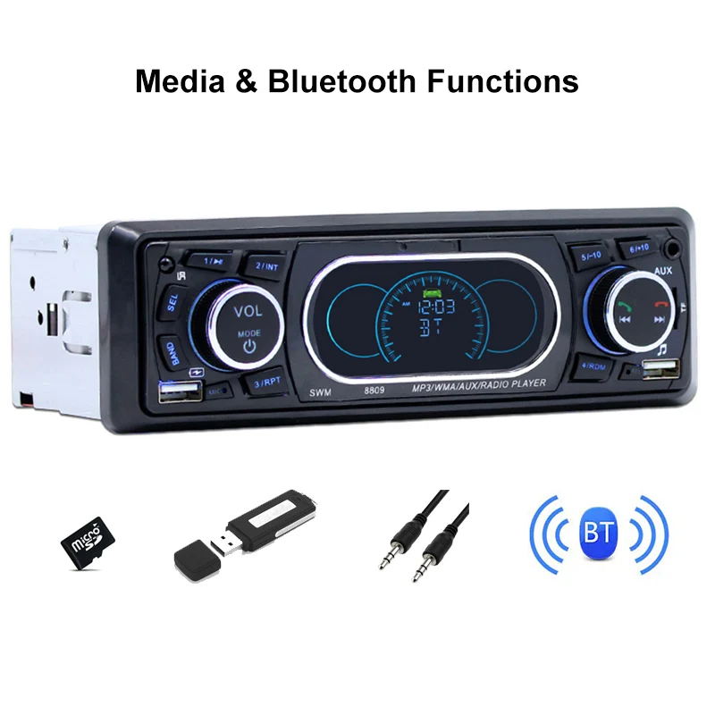 1 Din автомобильное радио Bluetooth MP3 USB Handsfree A2DP FM TF приборная панель шаблон экран