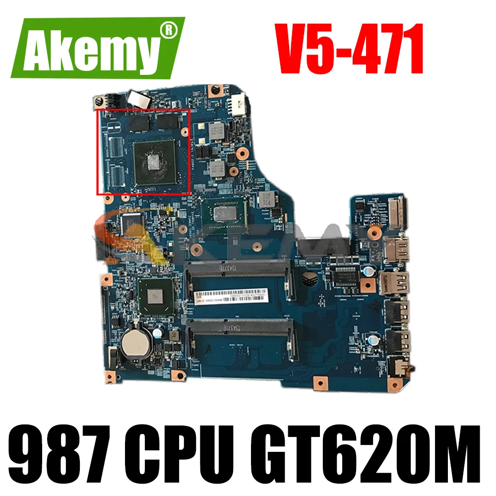 

Материнская плата AKEMY NB.M1L11.004 NBM1L11004 для ноутбука Acer aspire V5-471 48.4tu5.021pentium 987 CPU GT620M graphics работает