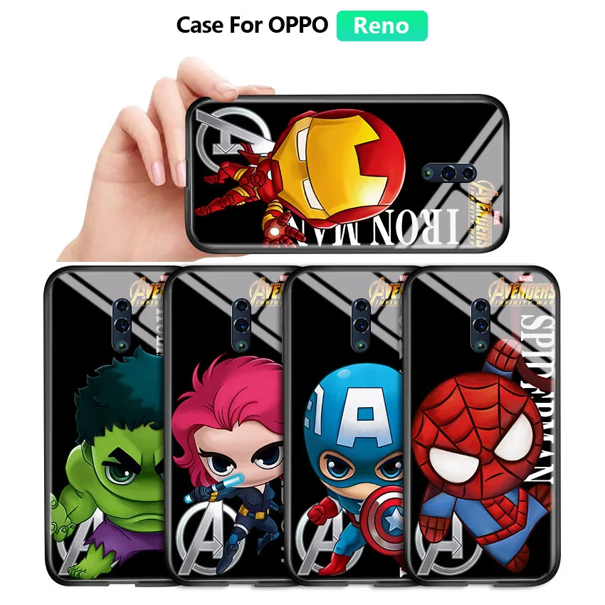 Чехол для OPPO Reno 2 2F 10x zoom Z Ace Cartoon Марвел Мститель Ironman Spiderman глянцевый чехол из