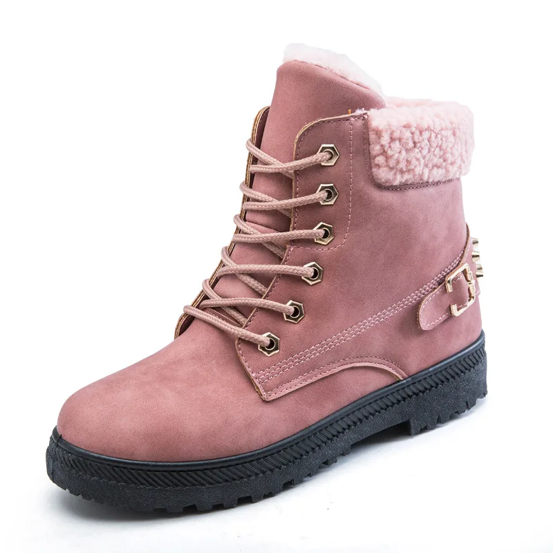 

Winter Snow Boots Women Shoes 2020 New Lace-up Solid Women Ankle Boots Warm Plush Shoes Woman Ladies Shoes Martin Boots Female