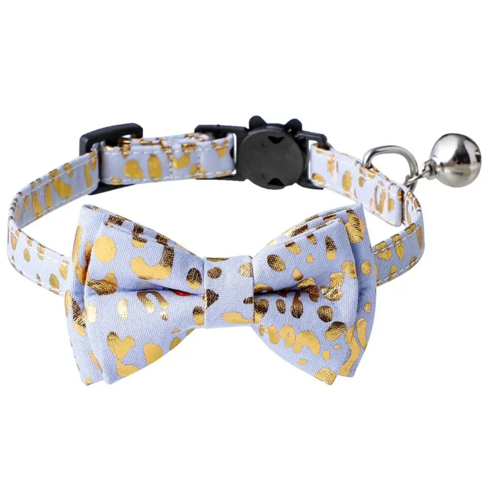 

Leopard Dot Pet Collar For Small Medium Dogs And Cats Adjustable Collar With Bell Portable Pet Supplies Accessories