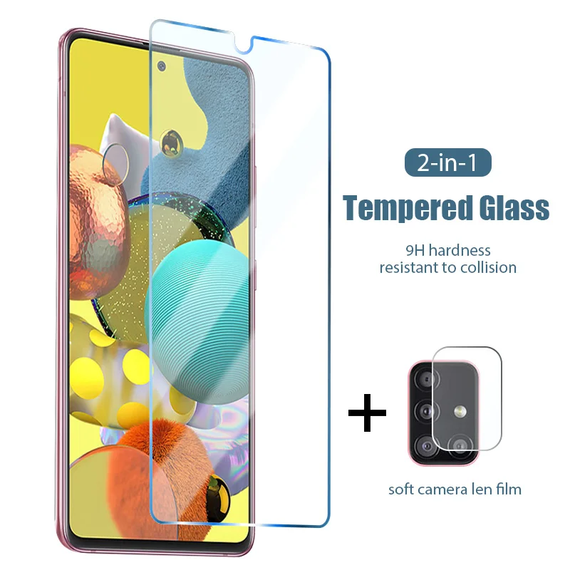 

2in1 Screen Protector For Samsung A72 A71 A52 A51 A70 A50 A40 A30 A20 Lens Film For Samsung M51 M31 M21 M12 M11 A42 A41 A21 A22