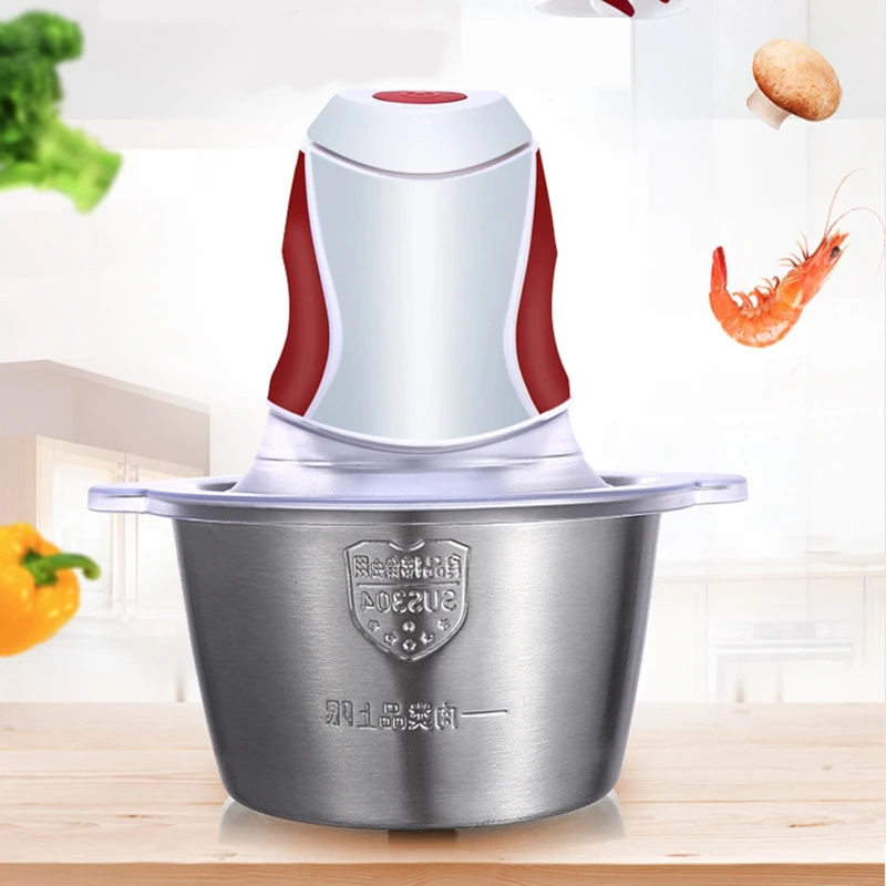 2L электрическая мясорубка миксер измельчитель бытовая машина 200W Нержавеющая сталь электрическая мясорубка Еда измельчитель домашнего 220V ЕС Pl