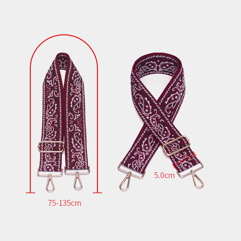 Ellovado National Style Paisley Bag Strap Fashion Adjustable Crossbody Bag Shoulder Bag Belt Replacement Accessory Handbag Strap