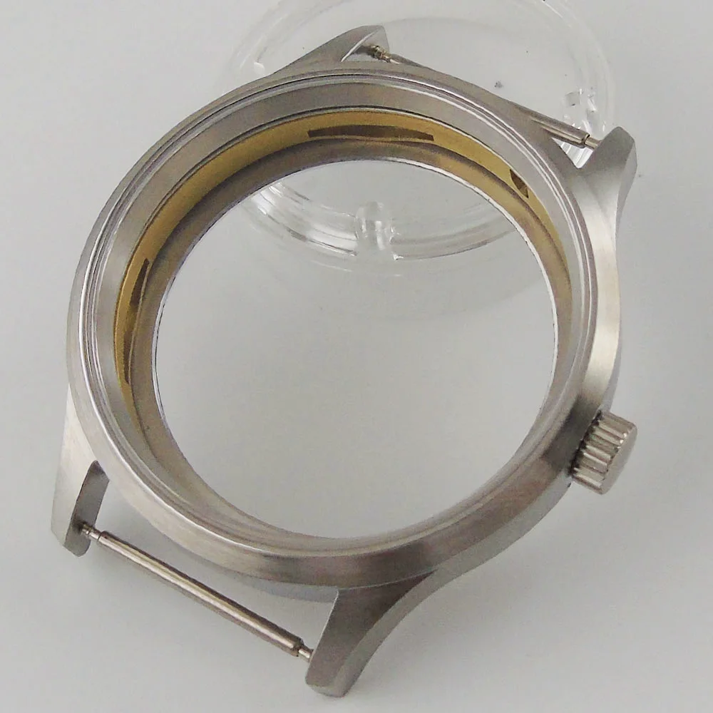 

Polisehd 43mm sterile Watch CASE sapphire glass fit eat 6498 6497 movement