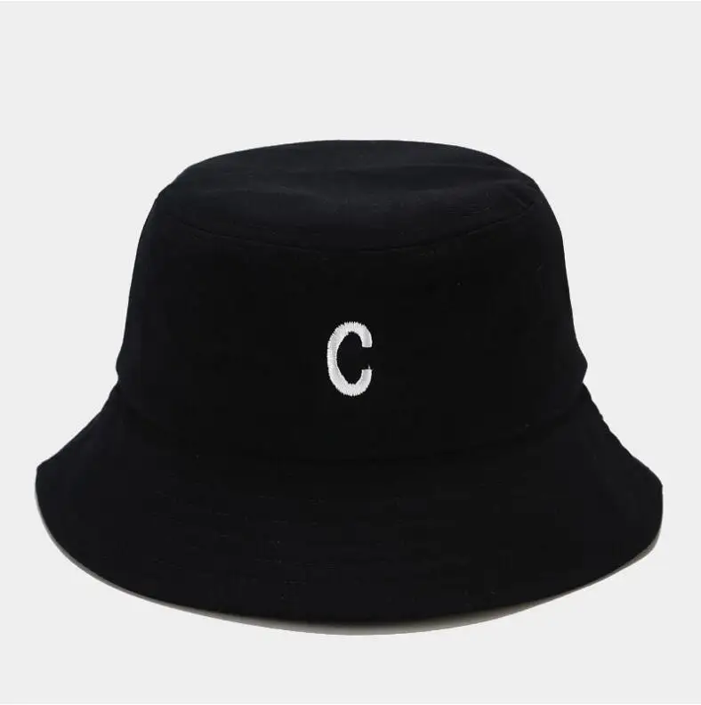 Панама с вышивкой и надписью C для мужчин женщин Модная хлопковая уличная шапка