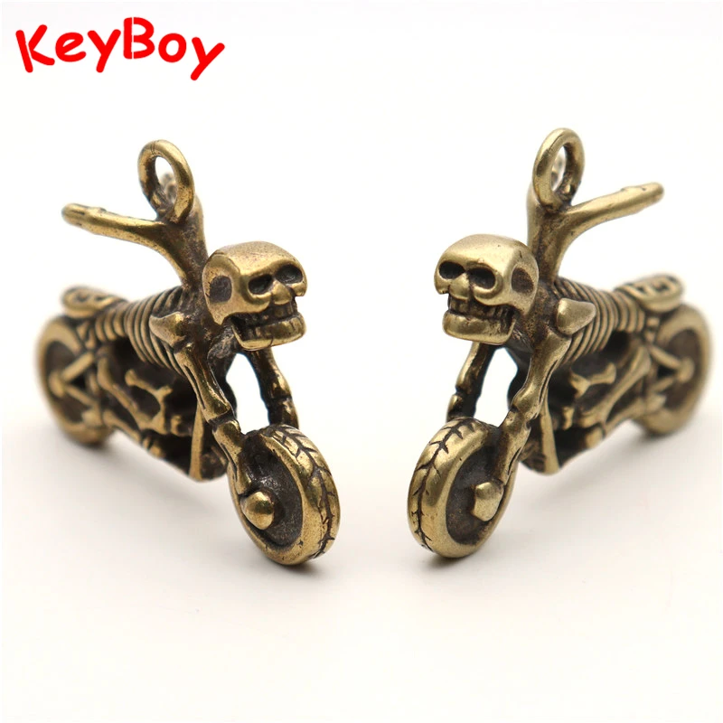 Мужские подвески в стиле панк ретро латунные с черепом для мотоцикла цепочка на