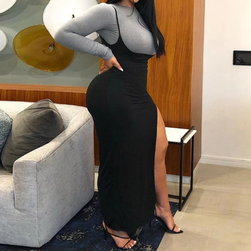 Пикантные черные сапоги с высокой талией трапециевидной формы юбки на подтяжках