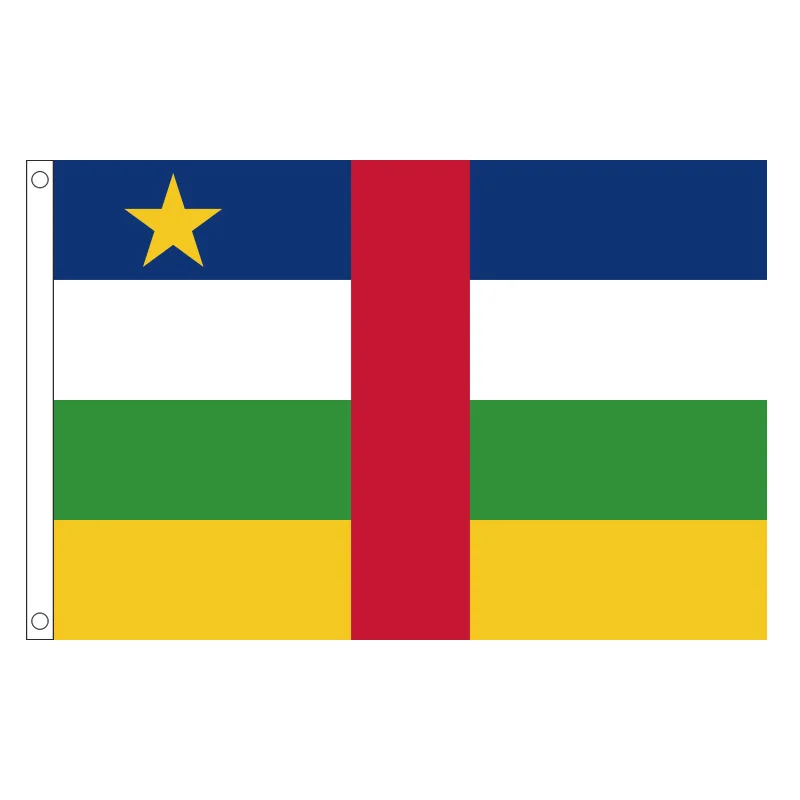 

free shipping xvggdg 90 x 150cm Central African flag Banner Hanging National Central African flags Home Decoration