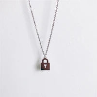 popular simple stainless steel multi function necklace lock pendant handmade creative mens and womens fashion jewelry gift