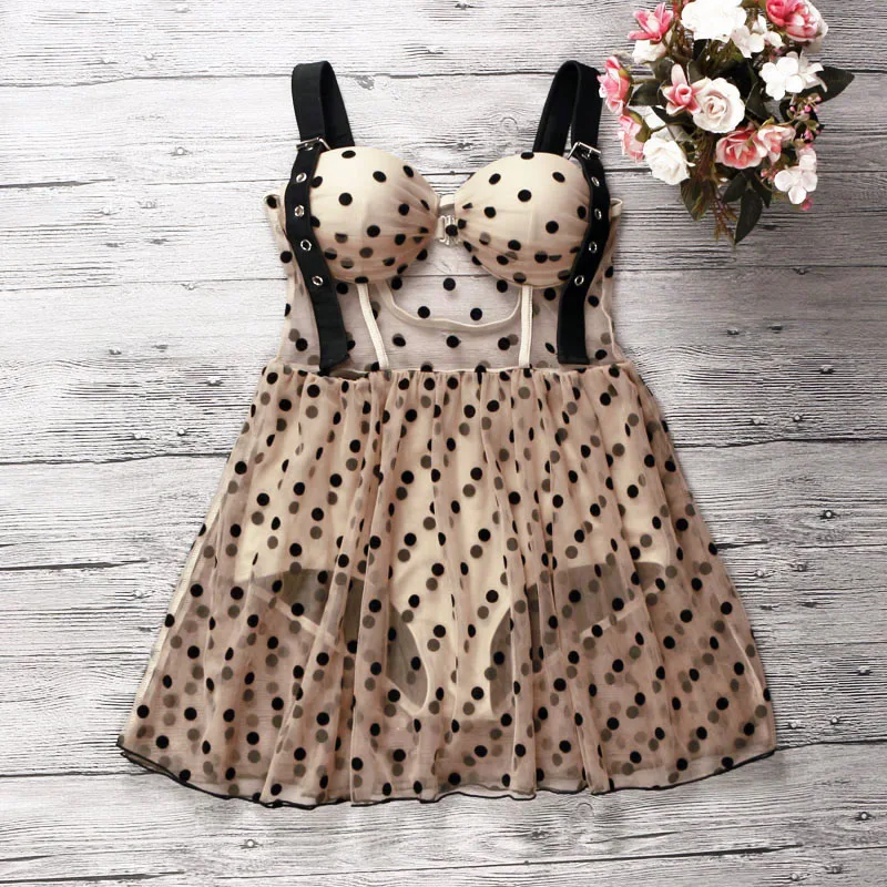 2021 Новый женский слитный купальник в горошек купальный костюм с пуш ап