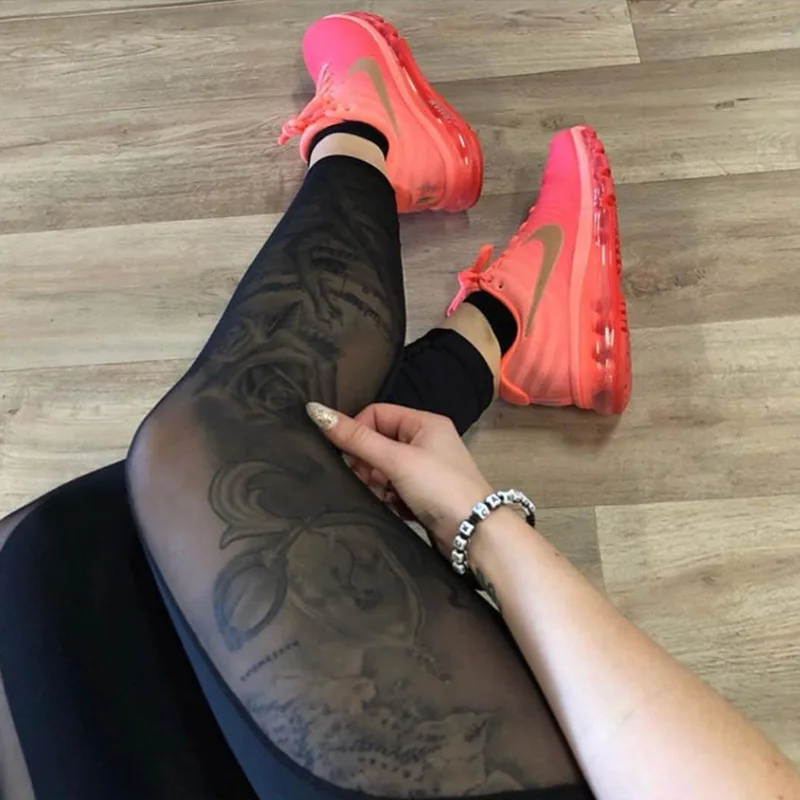 Хит штаны для йоги женские сетчатые леггинсы черные спортивные Леггинсы фитнеса