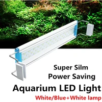 8 18w super slim aquarium led light clip lamp fish tank aquatic plant grow lighting 18 70cm extensible waterproof 220v