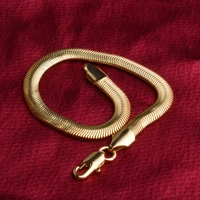 stainless steel bracelet 56mm curb snake chain gold color bracelets for men women free shipping factory offer