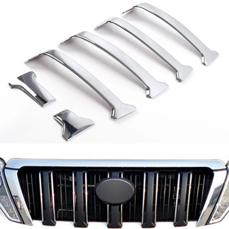 Хромированная передняя решетка радиатора для Toyota Land Cruiser 150 Prado LC150 FJ150 2014 2015 2016 2017