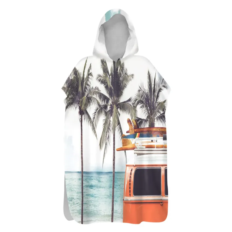 Полотенце-пончо из микрофибры для серфинга пляжный гидрокостюм быстро сохнет