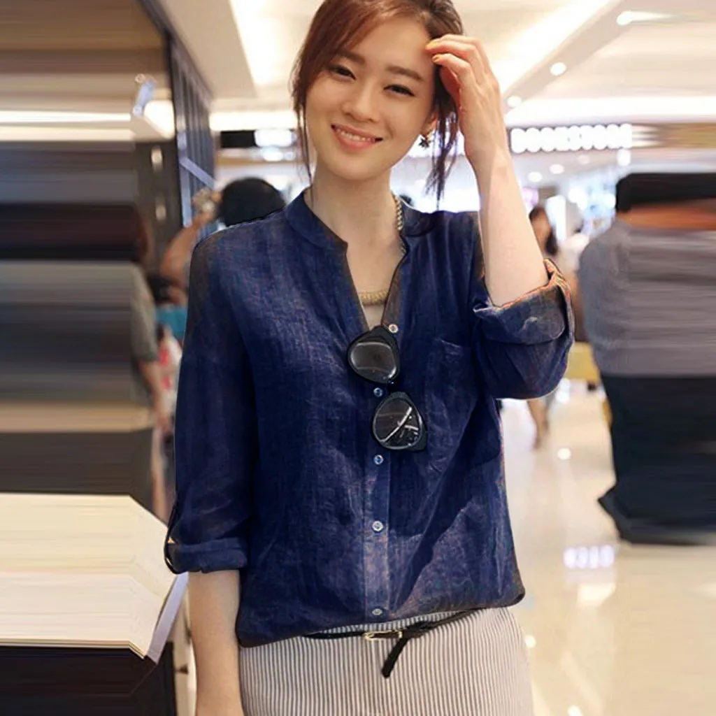 2020 Новая модная Корейская офисная Дамская рубашка с длинным рукавом Элегантная