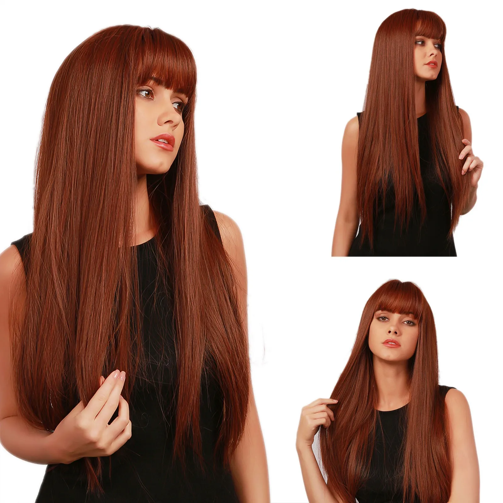 

Long Straight Wig Synthetic Long Red Wigs For White Women 30 Inch Heat Resistant Long Straight Wigs Cosplay Wig For Women#g30