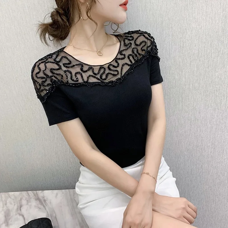 

T-shirt Women 2021 New green Women White T Shirt summer Cotton T shirt
