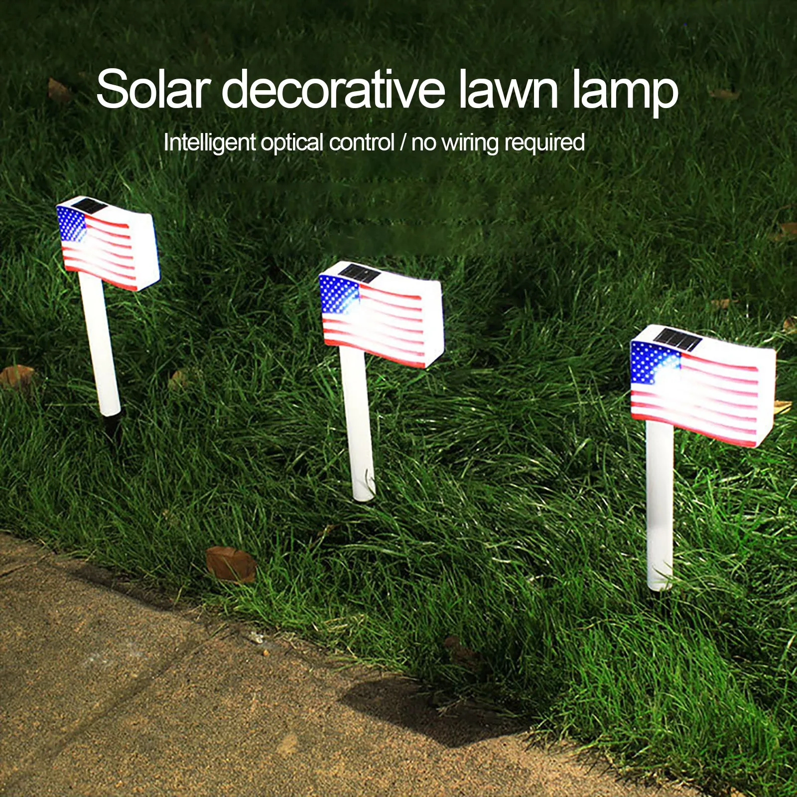 10 шт. Открытый Солнечный светодиодный светильник лампы День Независимости