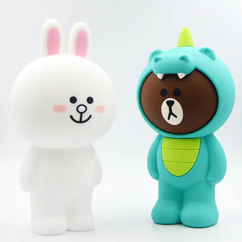 Мультяшный силиконовый чехол-карандаш Kawaii пенал коричневый Медведь Кролик 3D чехол-карандаш для школьных принадлежностей канцелярские подарки