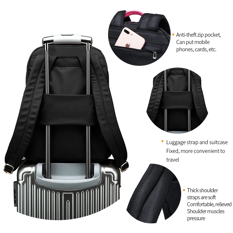 ZOGER travel shoulder high quality laptop bag Oxford canvas casual lady lightweight large capacity backpack for girls in their 2