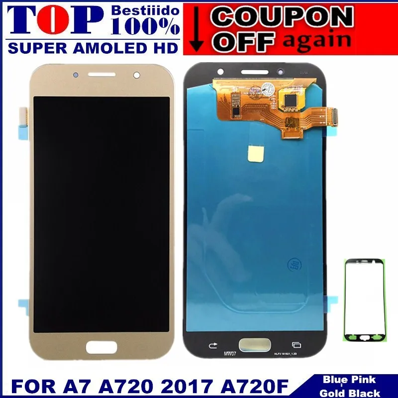 Супер AMOLED ЖК-экран для Samsung Galaxy A7 2017 A720 A720F A720M A720Y дисплей кодирующий