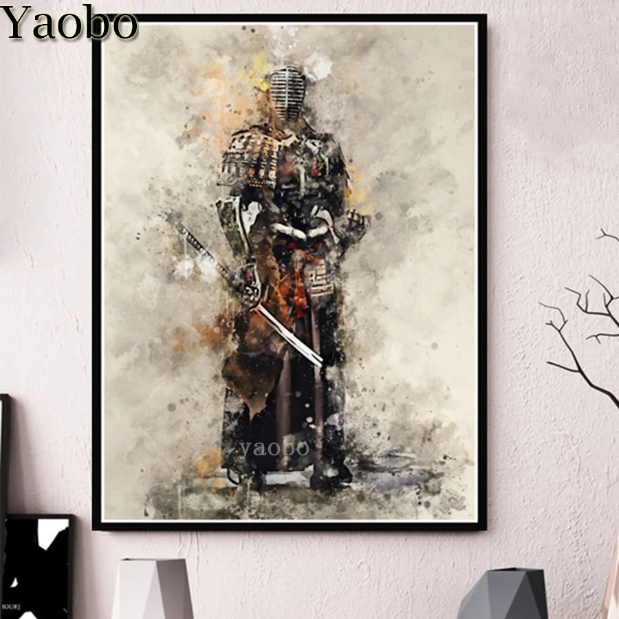 5D Diamond Painting kits Japanese samurai Embroidery Mosaic Full square round drilling cross stitch decoration new | Дом и сад